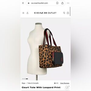 Coach Court Tote with Leopard Print